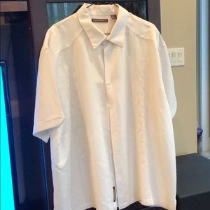 Cubavera White Embroidered Camp Shirt, Size XXL